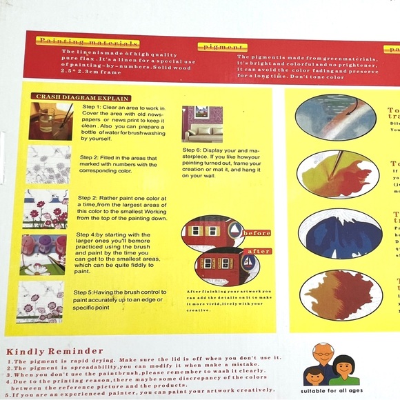 DIY Painting By Numbers 50cm X 40cm Seascape Lighthouse New With Box - Picture 4 of 6